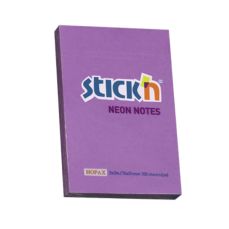 Notes autoadeziv 76mm x 51mm, 100 file/buc, violet neon, Stick'n