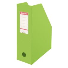 Suport vertical carton plastifiat verde, pliabil, Esselte