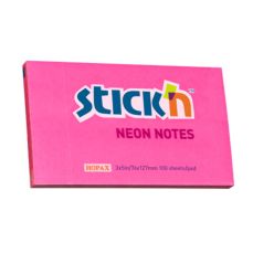 Notes autoadeziv 127mm x 76mm, 100 file/buc, roz neon, Stick'n