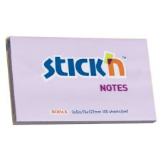 Notes autoadeziv 127mm x 76mm, 100 file/buc, lila pal, Stick'n