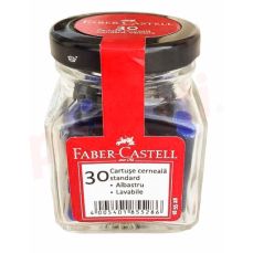 Patroane scurte, cerneala albastra, 30buc/set, 185528 Faber Castell