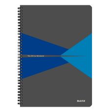 Caiet cu spira A5, 90file, matematica, coperta PP gri/albastru, Office Leitz