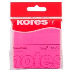 Notes autoadeziv 76mm x 76mm, 100 file/buc, roz neon, Kores