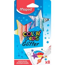 Carioca 8 culori/set, cu sclipici, Color Peps Glitter Maped