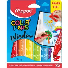 Carioca 6 culori/set, pentru geam, Color Peps Window Maped