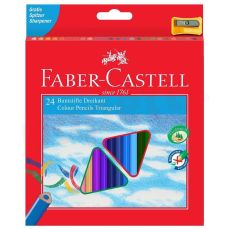 Creioane colorate 24culori/set si o ascutitoare Faber Castell-FC120524