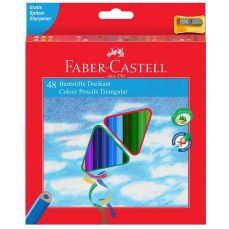 Creioane colorate 48culori/set si o ascutitoare Faber Castell-FC120548