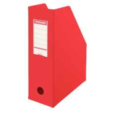Suport vertical carton plastifiat rosu, pliabil, Esselte