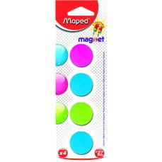 Magneti, 27mm, culori asortate, 4buc/set, Maped