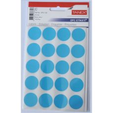 Etichete autoadezive rotunde, diam.25mm, 100buc/set, 5coli/set, albastru, Tanex