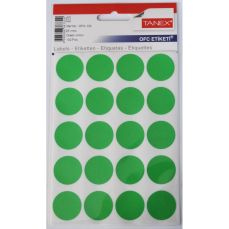 Etichete autoadezive rotunde, diam.25mm, 100buc/set, 5coli/set, verde, Tanex