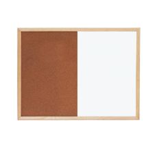 Whiteboard magnetic cu panou pluta, 60cm x 90cm, Combi Visual