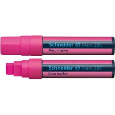 Permanent marker cu creta lichida roz, varf 15,0 mm, Maxx 260 Schneider
