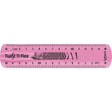 Rigla plastic color, 15cm, roz, Twist'n Flex Maped