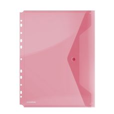 File de protectie A4, rosu transparente, cu clapa laterala si capsa, 200 mic, 4buc/set Donau