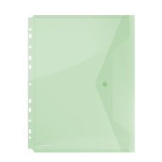 File de protectie A4, verde transparente, cu clapa laterala si capsa, 200 mic, 4buc/set Donau