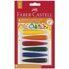 Creioane colorate cerate, 6culori/set, forma degete Faber Castell-FC120404