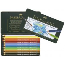 Creioane colorate acuarela, in cutie metal, 12culori/set, A.Durer, Faber Castell-FC117512