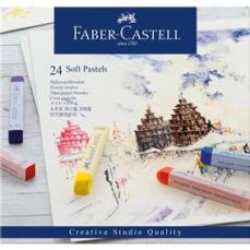 Creioane pastel soft, 24culori/set, Faber Castell-FC128324