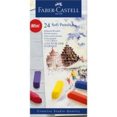 Creioane pastel soft, mini, 24culori/set, Faber Castell-FC128224