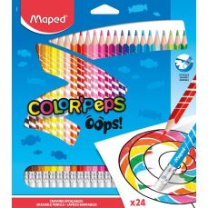 Creioane colorate cu guma, 24culori/set, Color Peps Oops Maped