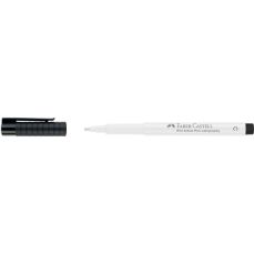Permanent marker alb, pentru caligrafie, varf 2,5mm, C, Pitt Artist Pen, Faber Castell-FC167501