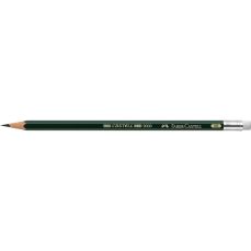 Creion grafit HB, cu guma, Castell 9000, Faber Castell
