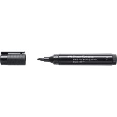 Permanent marker negru, pentru desen, varf pensula, BB, Pitt Artist Pen, Faber Castell-FC167699