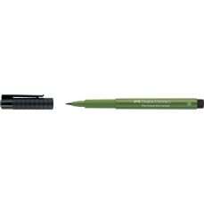 Permanent marker verde crom, 174, pentru desen, varf pensula, B, Pitt Artist Pen, Faber Castell