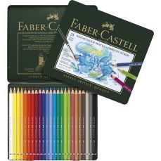 Creioane colorate acuarela, in cutie metal, 24culori/set, A.Durer, Faber Castell-FC117524