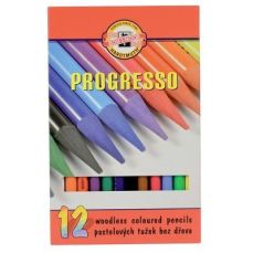 Creioane colorate fara lemn 12culori/set, Progresso Koh-I-Noor K8756-12