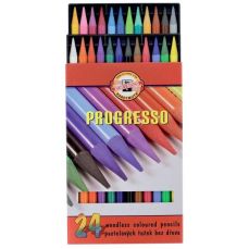 Creioane colorate fara lemn 24culori/set, Progresso Koh-I-Noor