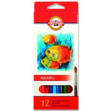 Creioane colorate acuarela, 12culori/set, Pesti, Aquarell, Koh-I-Noor