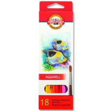 Creioane colorate acuarela, 18culori/set, Pesti, Aquarell, Koh-I-Noor