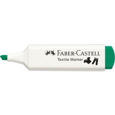 Permanent marker pentru textile, verde, Faber Castell