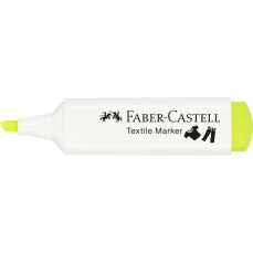 Permanent marker pentru textile, galben neon, Faber Castell