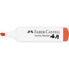 Permanent marker pentru textile, portocaliu neon, Faber Castell