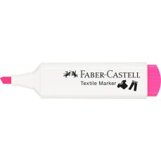Permanent marker pentru textile, roz neon, Faber Castell