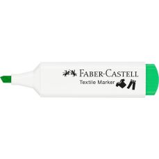Permanent marker pentru textile, verde neon, Faber Castell