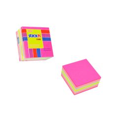 Notes autoadeziv cub 51mm x 51mm, 250 file/set, 4 culori neon/pastel, Stick'n HO-21533