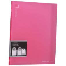 Dosar de prezentare A4 cu 20 file incluse, roz, coperta rigida Deli