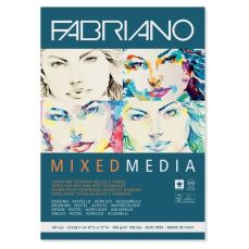 Bloc de desen pentru culori acril si acuarela A4, 60file, 160g/mp, Mix Media Fabriano - BLD004