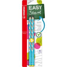 Creion fara guma, 2buc/set, pt. stangaci, corp bleu, EasyGraph Stabilo
