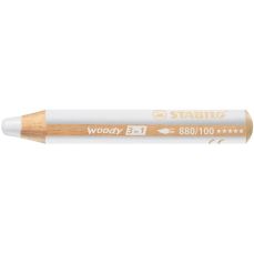Creion colorat alb Woody 3 in 1 Stabilo SW880100