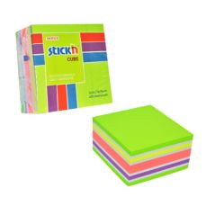 Notes autoadeziv cub 76mm x 76mm, 400 file/set, neon si pastel asortate, Stick'n HO-21537