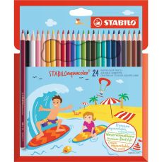 Creioane colorate 24culori/set, varf 2.8mm, Aquacolor Stabilo SW16246