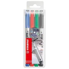 Permanent marker 4buc/set (albastru, negru, rosu, verde), varf 1,0mm, Write-4-all Stabilo SW131404 1