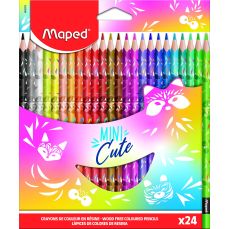 Creioane colorate 24culori/set, Mini Cute Maped