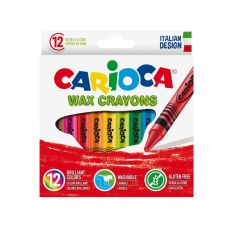 Creioane colorate cerate 12culori/set, Wax Crayons CARIOCA
