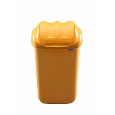 Cos plastic pentru gunoi, capac batant, galben, 50L, PLAFOR Fala